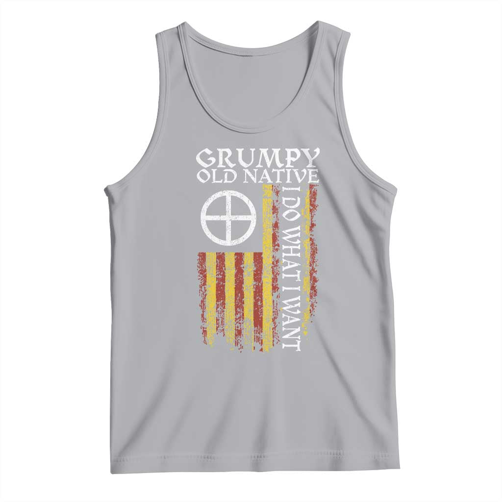 Funny Native American Tank Top Grumpy Old Native I Do What I Want American Flag TS11 Athletic Heather Print Your Wear