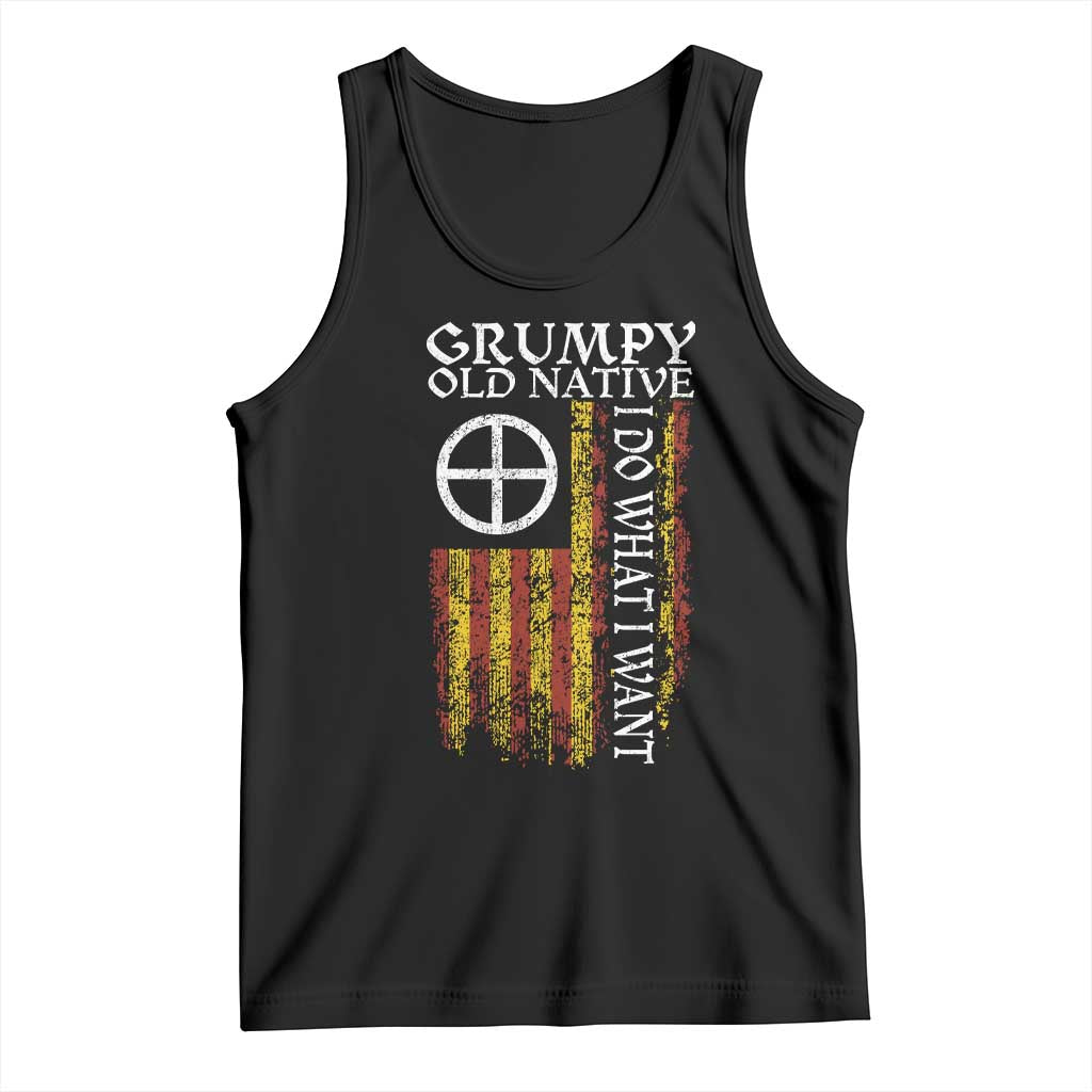 Funny Native American Tank Top Grumpy Old Native I Do What I Want American Flag TS11 Black Print Your Wear