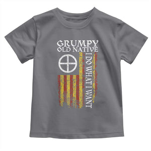 Funny Native American Toddler T Shirt Grumpy Old Native I Do What I Want American Flag TS11 Charcoal Print Your Wear