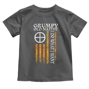 Funny Native American Toddler T Shirt Grumpy Old Native I Do What I Want American Flag TS11 Dark Heather Print Your Wear