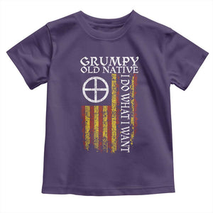Funny Native American Toddler T Shirt Grumpy Old Native I Do What I Want American Flag TS11 Purple Print Your Wear