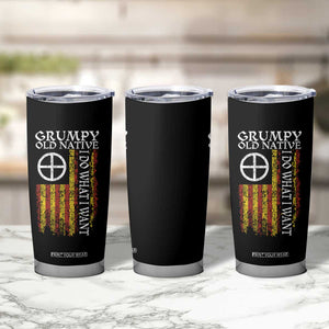 Funny Native American Tumbler Cup Grumpy Old Native I Do What I Want American Flag TS11 Print Your Wear