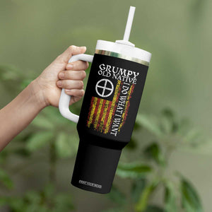 Funny Native American Tumbler With Handle Grumpy Old Native I Do What I Want American Flag TS11 Print Your Wear