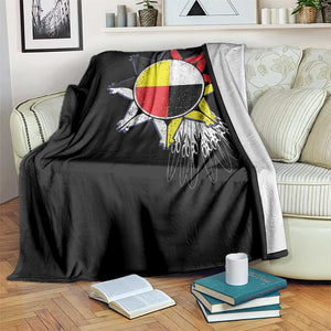 Oglala Lakota Native American Medicine Wheel Feathers Throw Blanket TS11 Print Your Wear