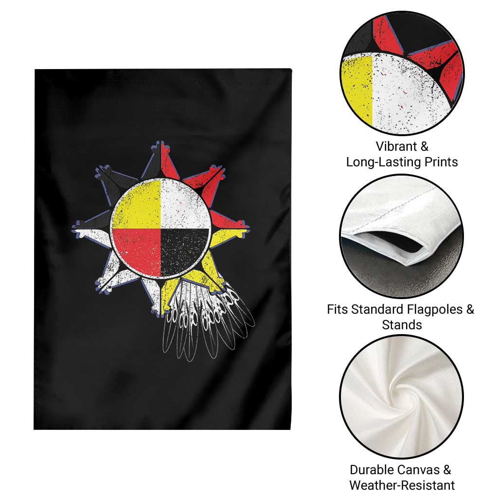Oglala Lakota Native American Medicine Wheel Feathers Garden Flag TS11 Print Your Wear