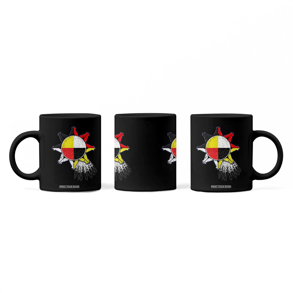 Oglala Lakota Native American Medicine Wheel Feathers Coffee Mug TS11 Print Your Wear