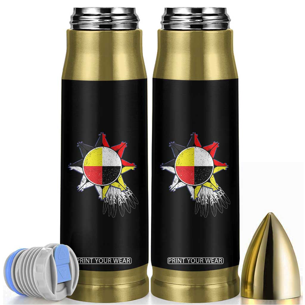 Oglala Lakota Native American Medicine Wheel Feathers Bullet Tumbler TS11 Black Print Your Wear