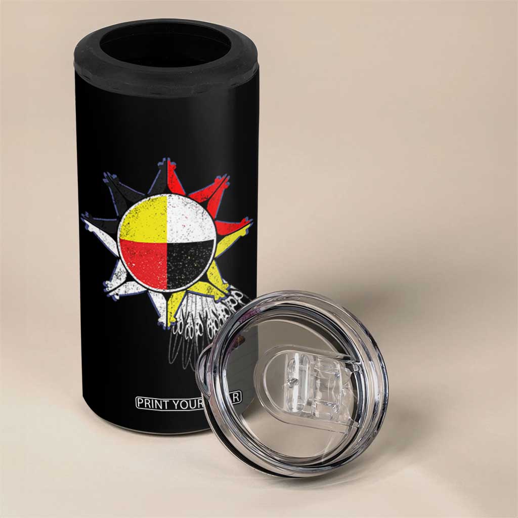 Oglala Lakota Native American Medicine Wheel Feathers 4 in 1 Can Cooler Tumbler TS11 Print Your Wear