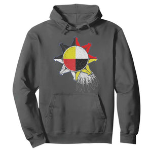 Oglala Lakota Native American Medicine Wheel Feathers Hoodie TS11 Dark Heather Print Your Wear