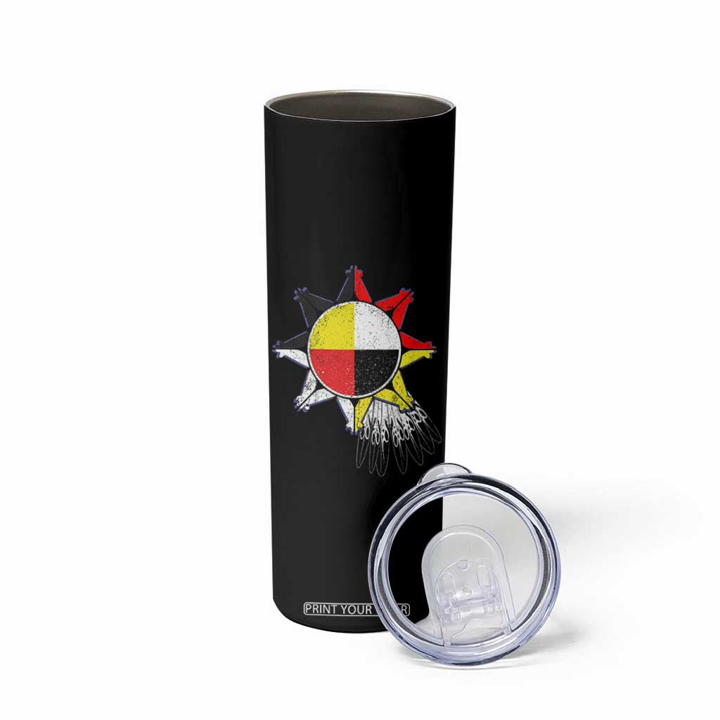Oglala Lakota Native American Medicine Wheel Feathers Skinny Tumbler TS11 Print Your Wear