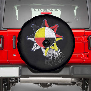 Oglala Lakota Native American Medicine Wheel Feathers Spare Tire Cover TS11 Black Print Your Wear