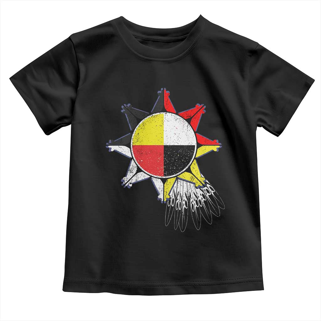 Oglala Lakota Native American Medicine Wheel Feathers Toddler T Shirt - Print Your Wear
