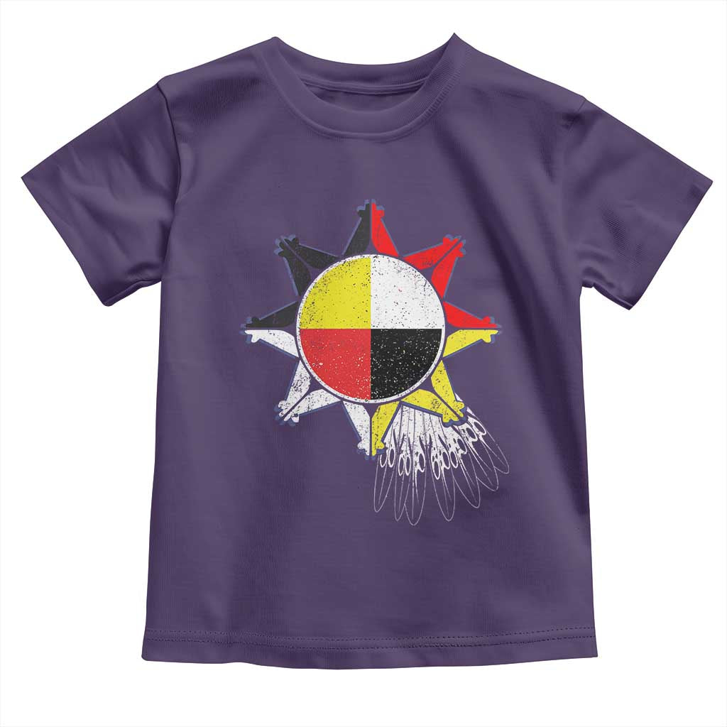 Oglala Lakota Native American Medicine Wheel Feathers Toddler T Shirt TS11 Purple Print Your Wear