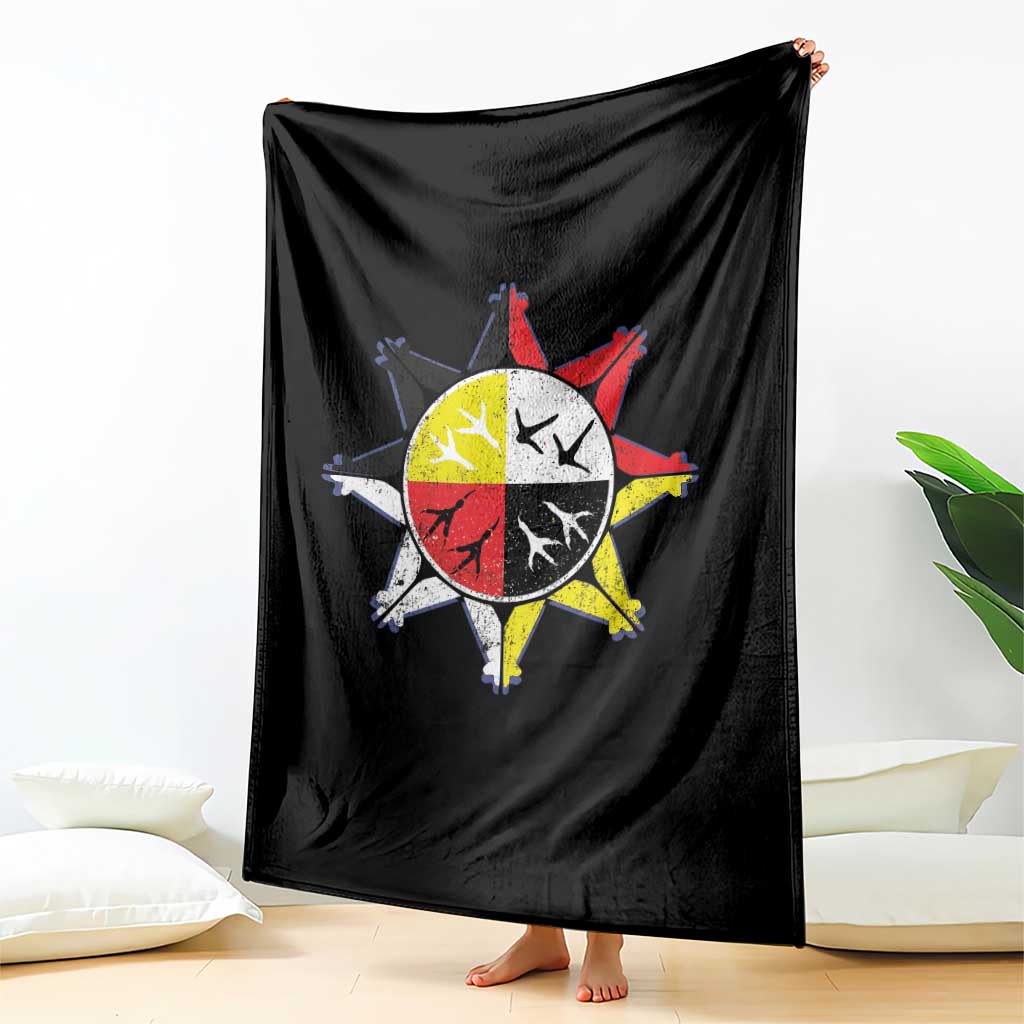 Oglala Lakota Nation Medicine Wheel Native American Throw Blanket TS11 Print Your Wear