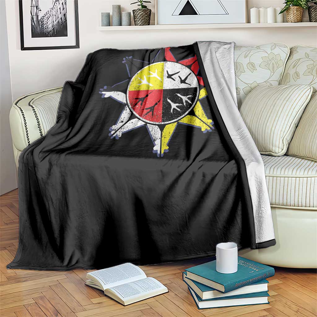 Oglala Lakota Nation Medicine Wheel Native American Throw Blanket TS11 Print Your Wear