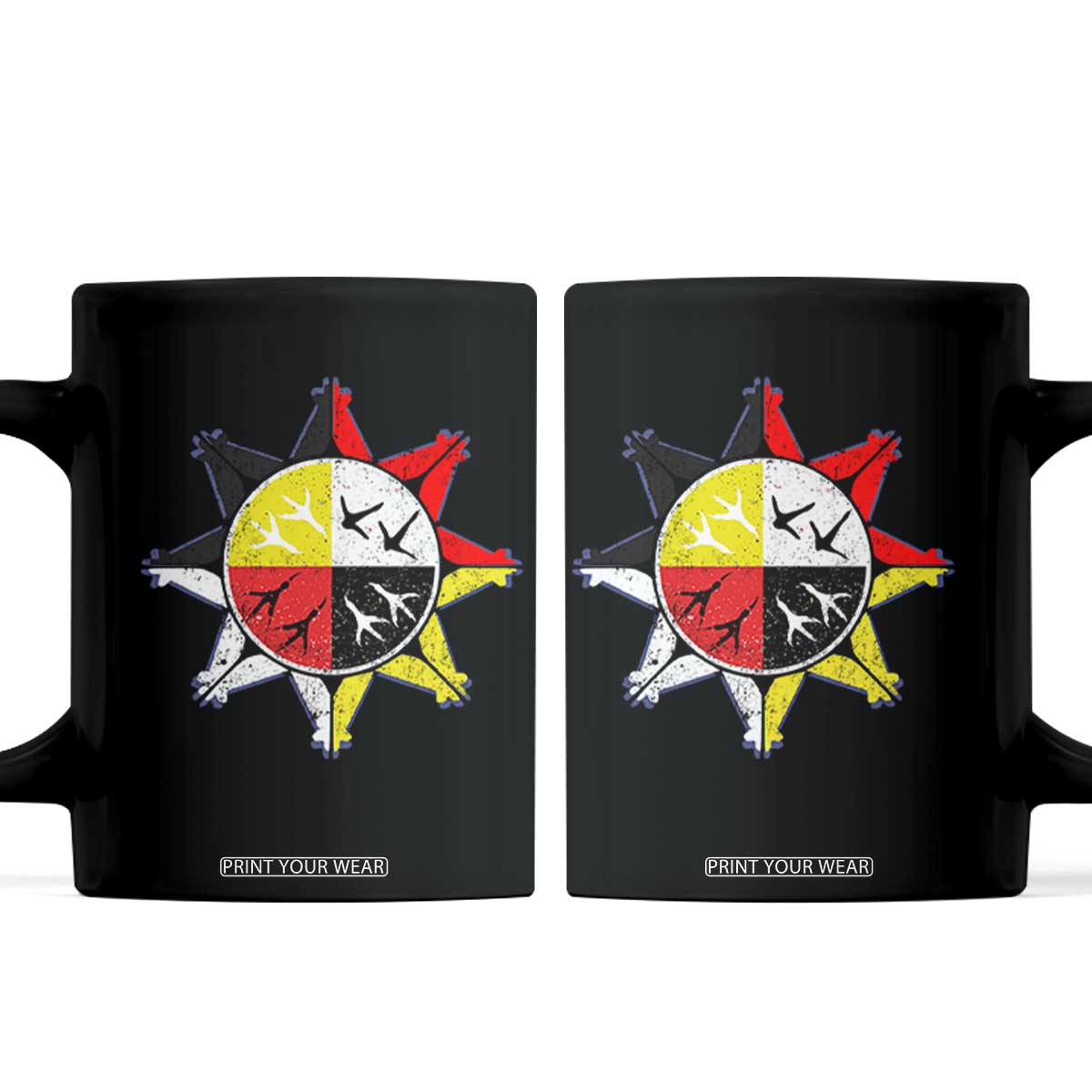 Oglala Lakota Nation Medicine Wheel Native American Coffee Mug TS11 Black Print Your Wear