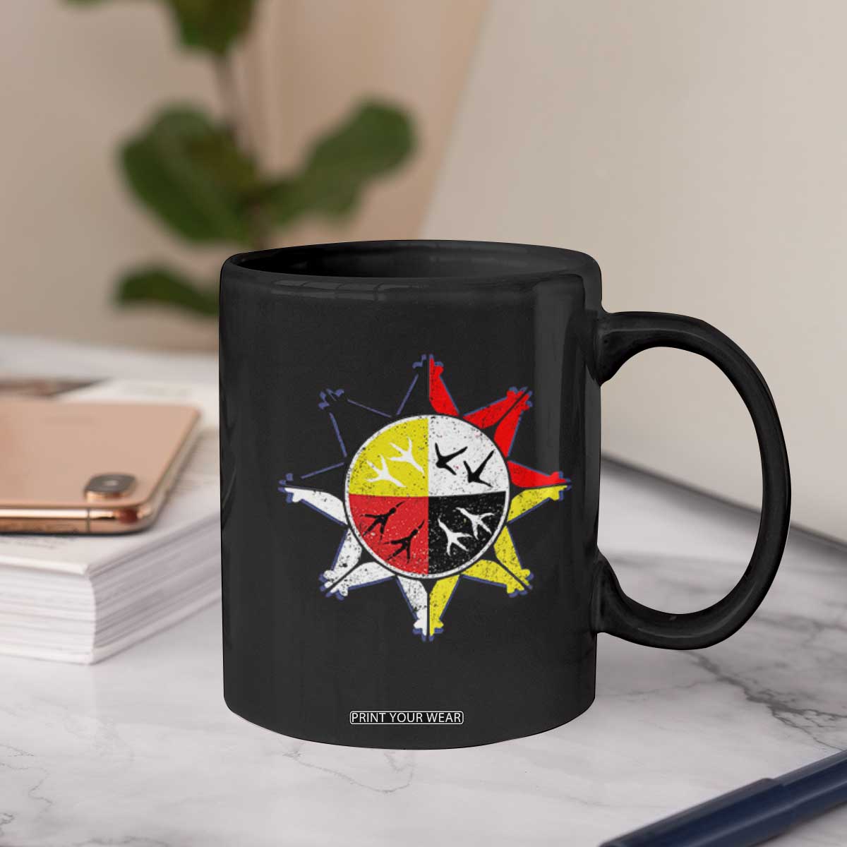 Oglala Lakota Nation Medicine Wheel Native American Coffee Mug TS11 Print Your Wear