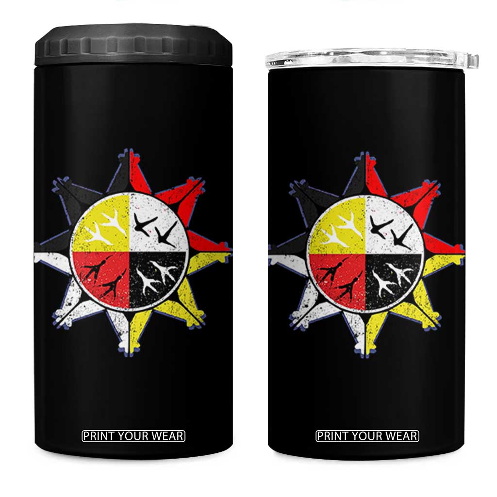 Oglala Lakota Nation Medicine Wheel Native American 4 in 1 Can Cooler Tumbler TS11 One Size: 16 oz Black Print Your Wear