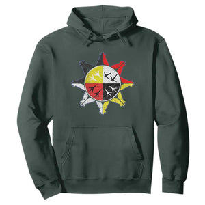 Oglala Lakota Nation Medicine Wheel Native American Hoodie TS11 Dark Forest Green Print Your Wear