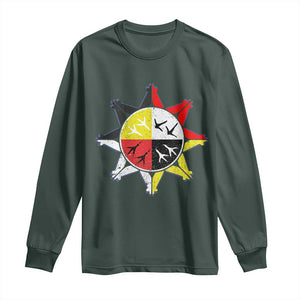Oglala Lakota Nation Medicine Wheel Native American Long Sleeve Shirt TS11 Dark Forest Green Print Your Wear