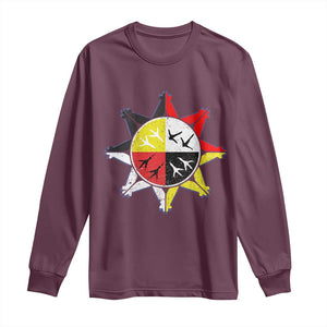 Oglala Lakota Nation Medicine Wheel Native American Long Sleeve Shirt TS11 Maroon Print Your Wear