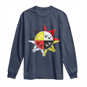 Oglala Lakota Nation Medicine Wheel Native American Long Sleeve Shirt TS11 Navy Print Your Wear