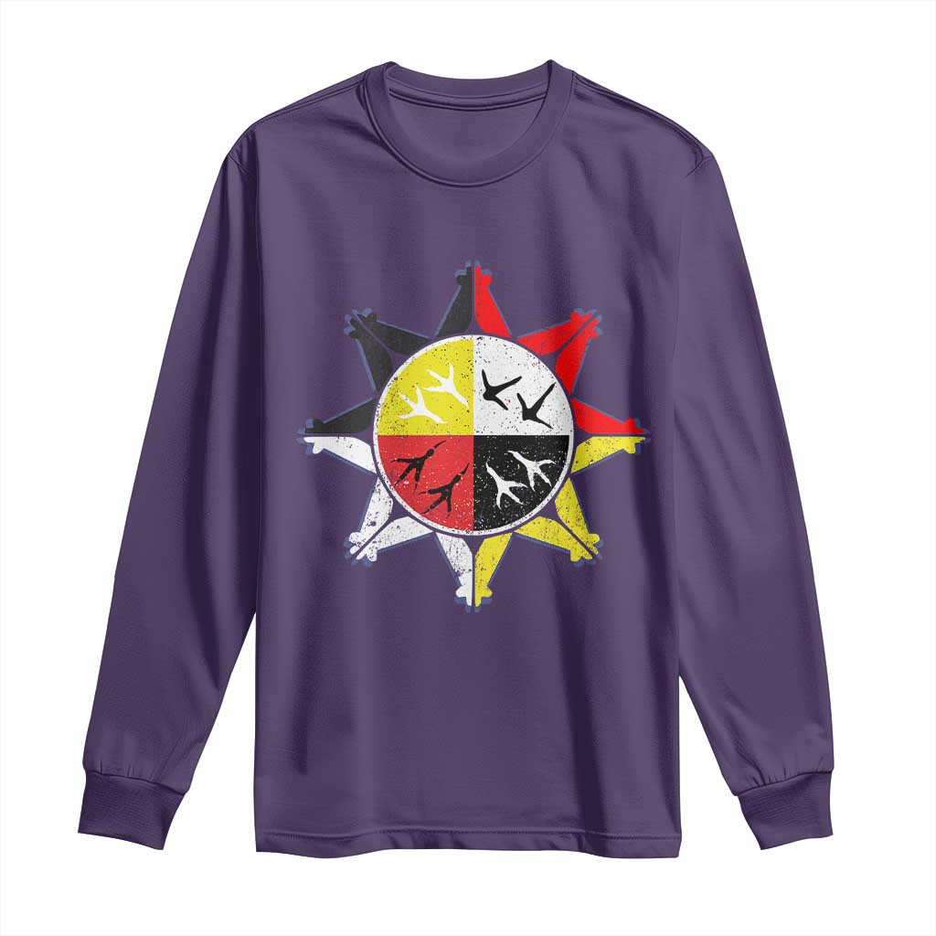 Oglala Lakota Nation Medicine Wheel Native American Long Sleeve Shirt TS11 Purple Print Your Wear