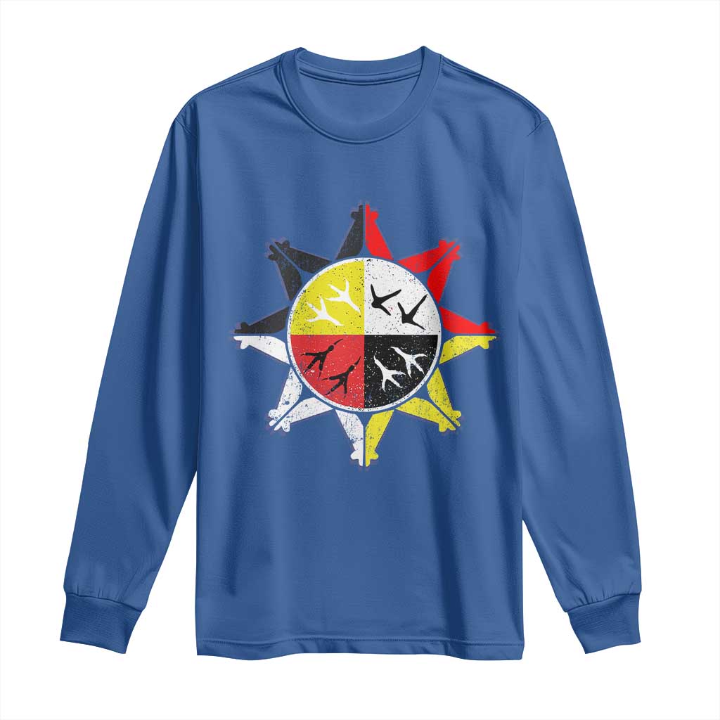 Oglala Lakota Nation Medicine Wheel Native American Long Sleeve Shirt TS11 Royal Blue Print Your Wear