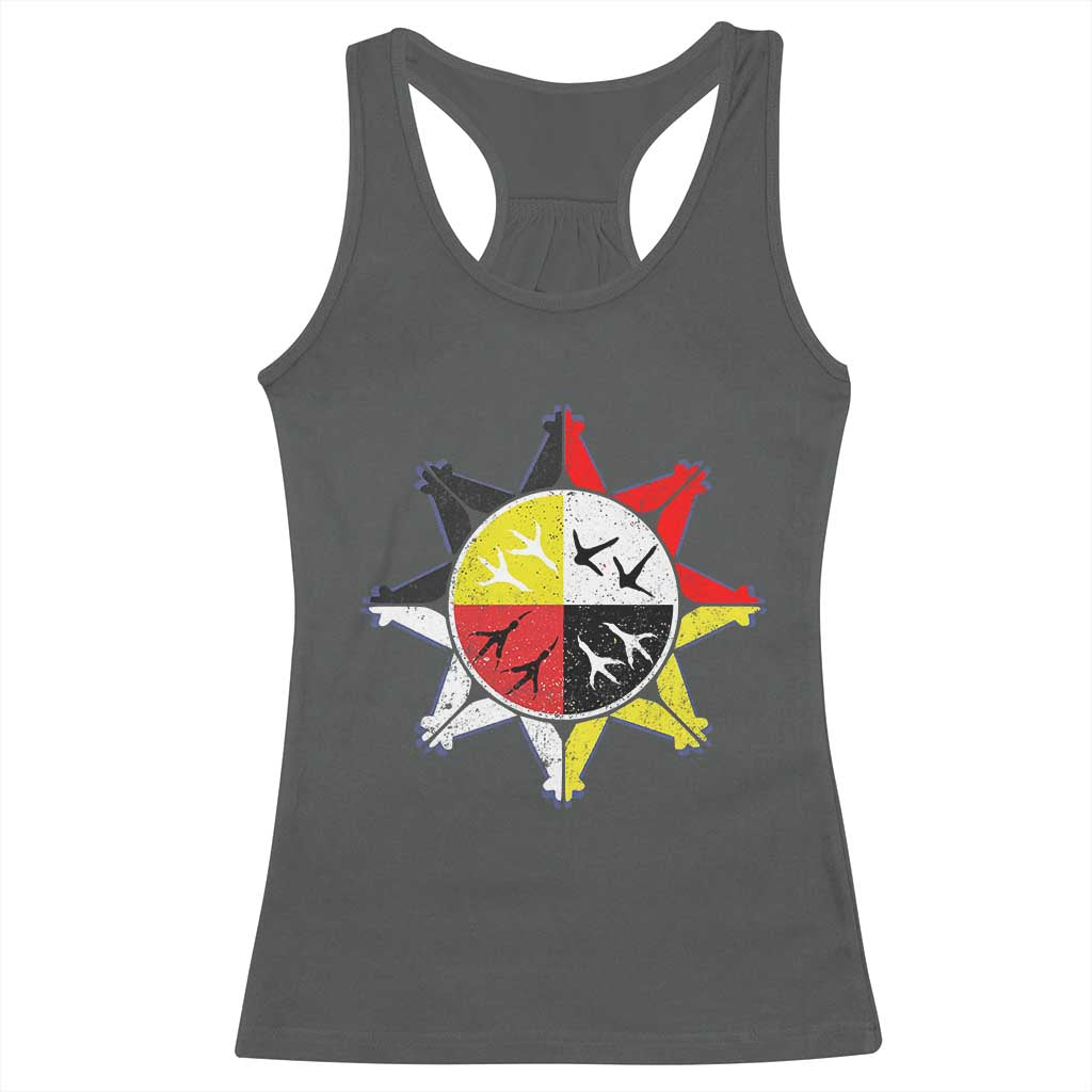 Oglala Lakota Nation Medicine Wheel Native American Racerback Tank Top TS11 Dark Heather Print Your Wear
