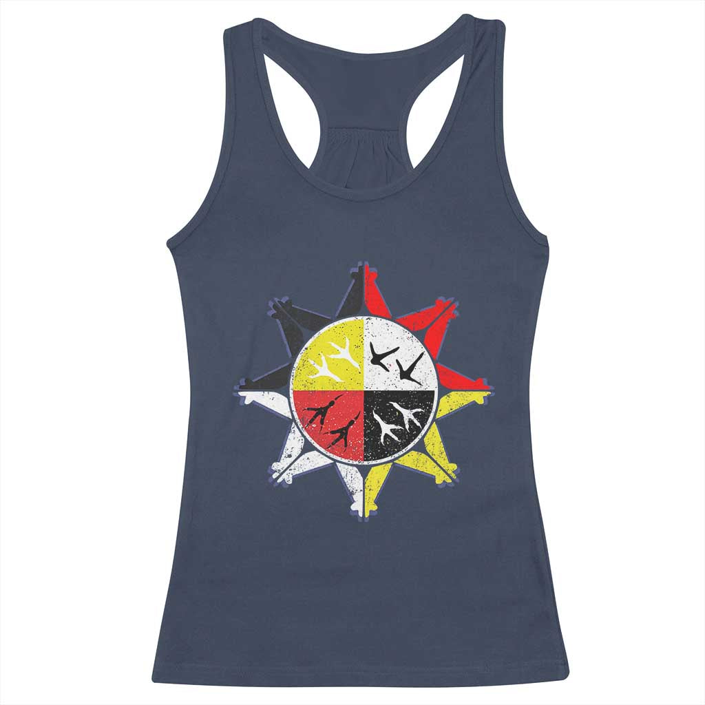 Oglala Lakota Nation Medicine Wheel Native American Racerback Tank Top TS11 Navy Print Your Wear