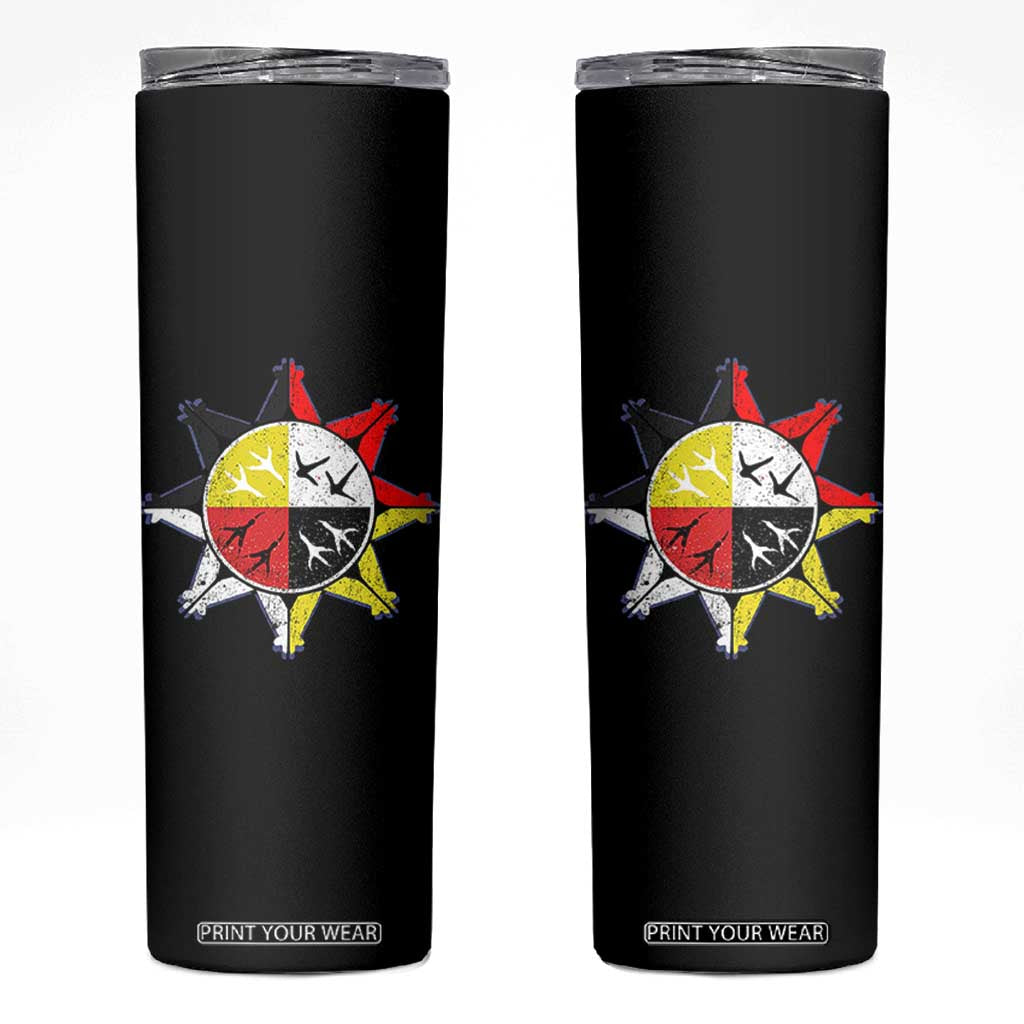 Oglala Lakota Nation Medicine Wheel Native American Skinny Tumbler TS11 Black Print Your Wear