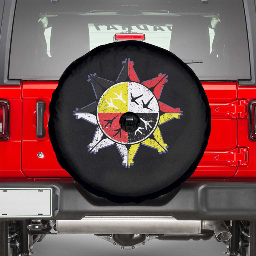 Oglala Lakota Nation Medicine Wheel Native American Spare Tire Cover TS11 Black Print Your Wear