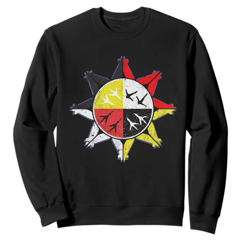 Oglala Lakota Nation Medicine Wheel Native American Sweatshirt TS11 Black Print Your Wear