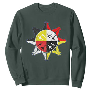 Oglala Lakota Nation Medicine Wheel Native American Sweatshirt TS11 Dark Forest Green Print Your Wear