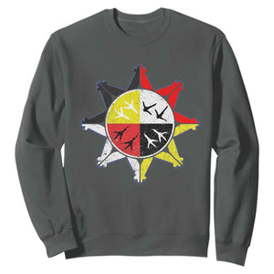 Oglala Lakota Nation Medicine Wheel Native American Sweatshirt TS11 Dark Heather Print Your Wear