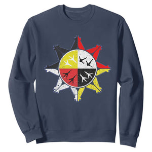 Oglala Lakota Nation Medicine Wheel Native American Sweatshirt TS11 Navy Print Your Wear