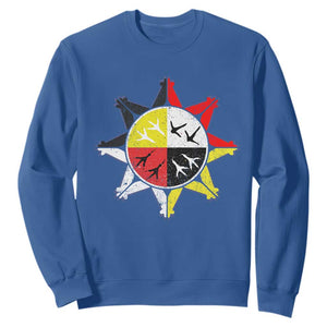 Oglala Lakota Nation Medicine Wheel Native American Sweatshirt TS11 Royal Blue Print Your Wear