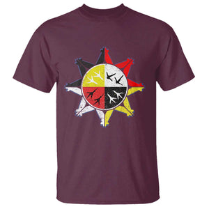 Oglala Lakota Nation Medicine Wheel Native American T Shirt TS11 Maroon Print Your Wear