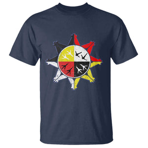 Oglala Lakota Nation Medicine Wheel Native American T Shirt TS11 Navy Print Your Wear