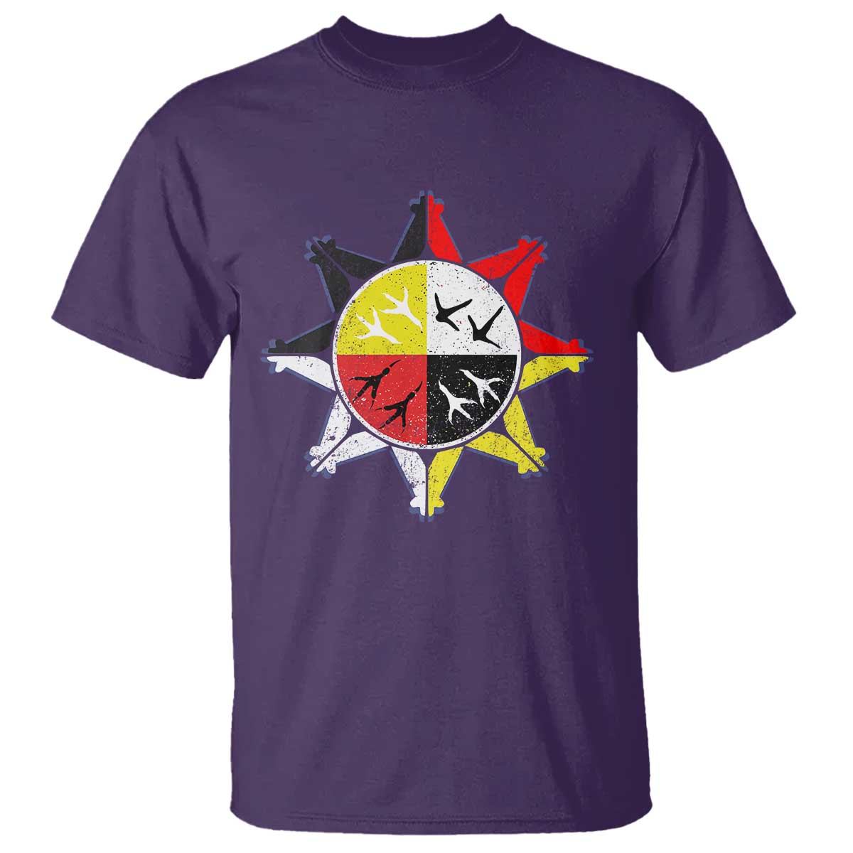 Oglala Lakota Nation Medicine Wheel Native American T Shirt TS11 Purple Print Your Wear