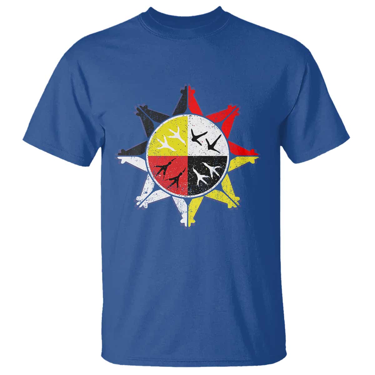 Oglala Lakota Nation Medicine Wheel Native American T Shirt TS11 Royal Blue Print Your Wear