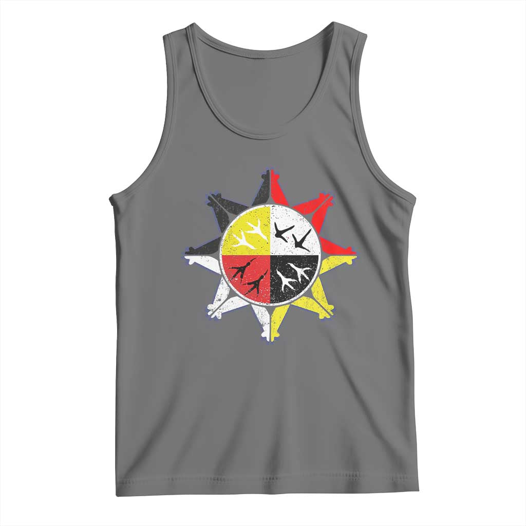 Oglala Lakota Nation Medicine Wheel Native American Tank Top TS11 Black Heather Print Your Wear