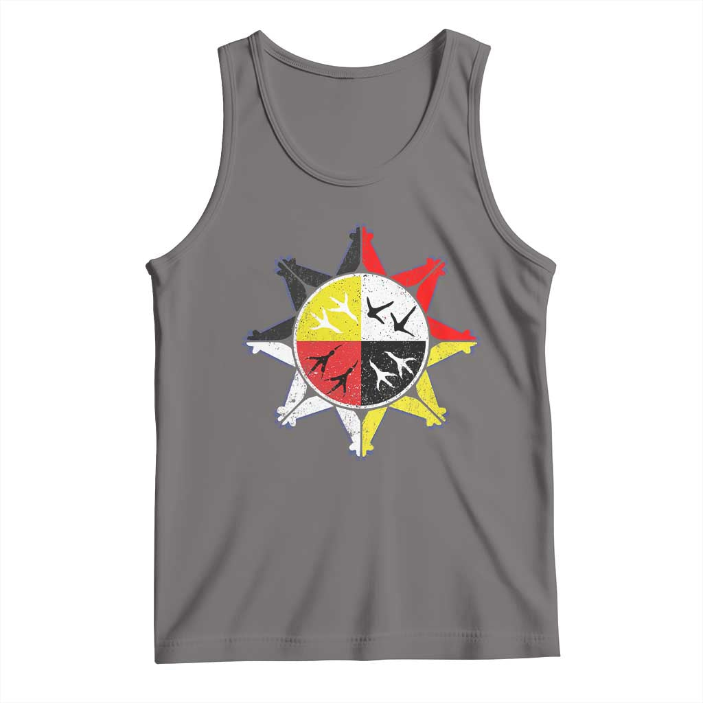 Oglala Lakota Nation Medicine Wheel Native American Tank Top TS11 Deep Heather Print Your Wear