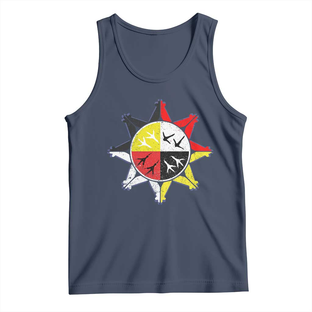 Oglala Lakota Nation Medicine Wheel Native American Tank Top TS11 Navy Print Your Wear