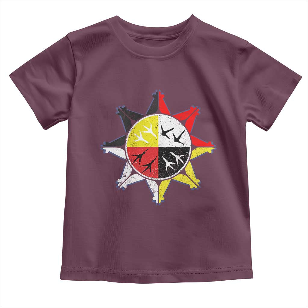 Oglala Lakota Nation Medicine Wheel Native American Toddler T Shirt TS11 Maroon Print Your Wear