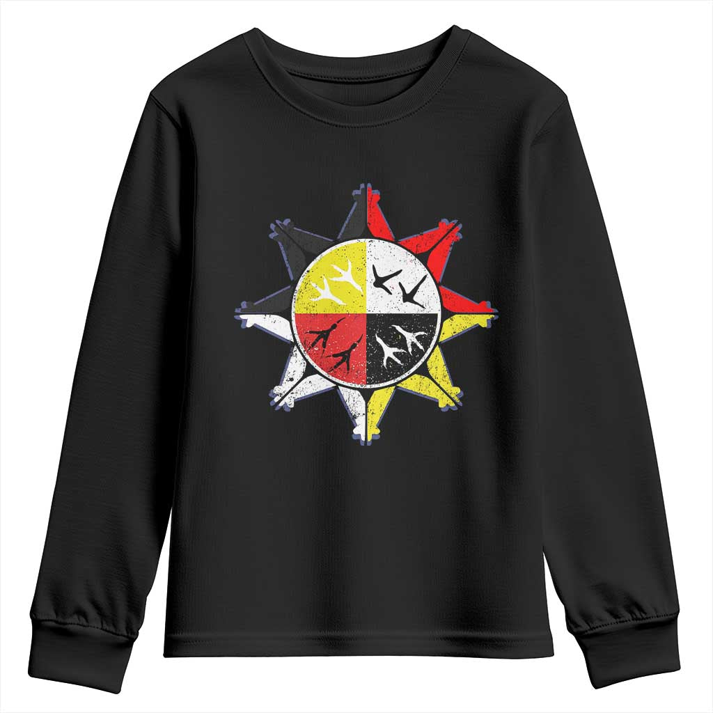 Oglala Lakota Nation Medicine Wheel Native American Youth Sweatshirt TS11 Black Print Your Wear