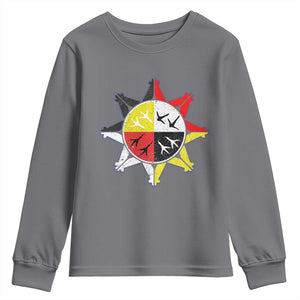 Oglala Lakota Nation Medicine Wheel Native American Youth Sweatshirt TS11 Charcoal Print Your Wear