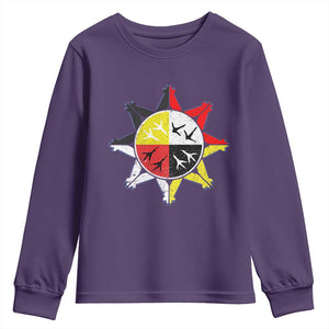 Oglala Lakota Nation Medicine Wheel Native American Youth Sweatshirt TS11 Purple Print Your Wear