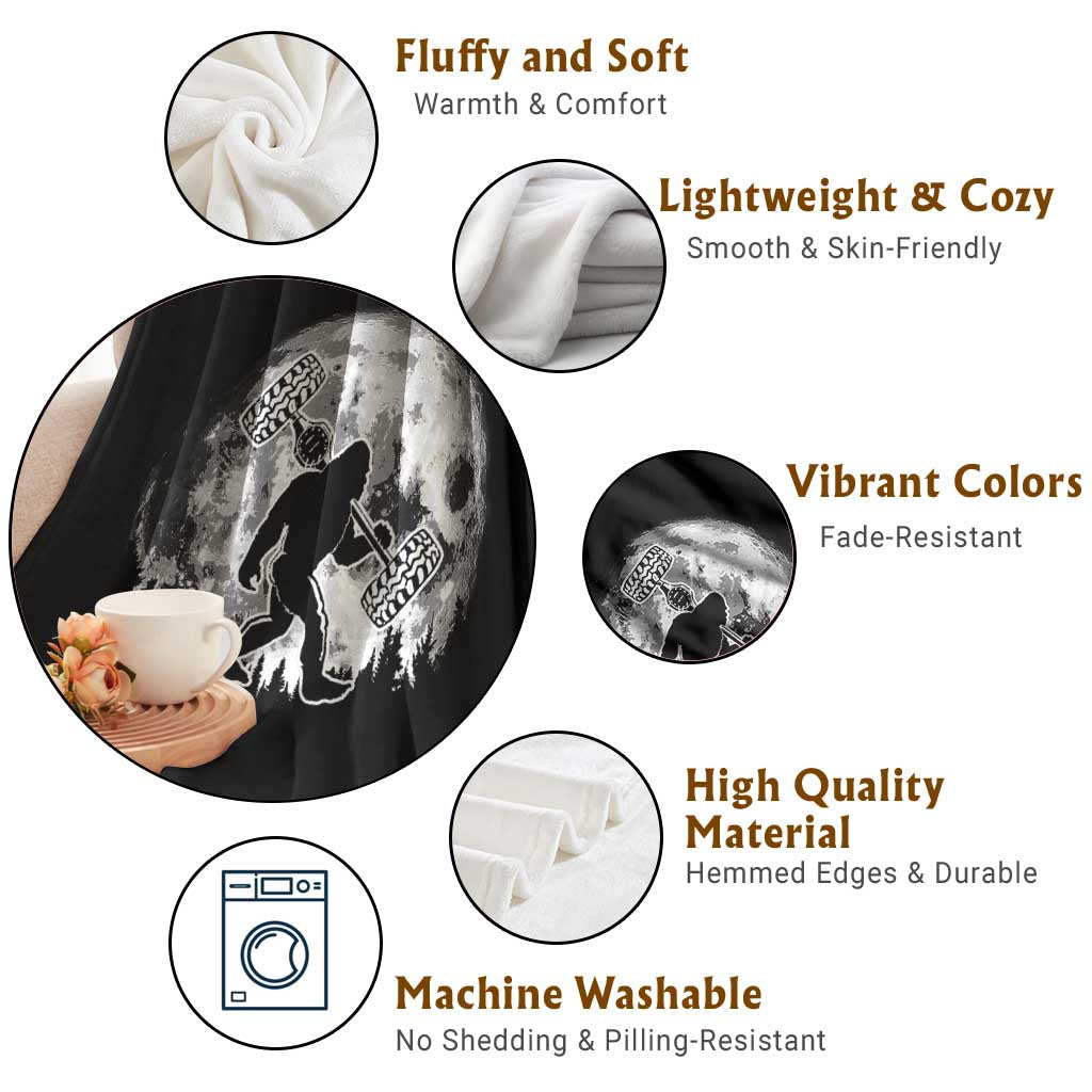 Funny Bigfoot Offroad Car Night Stroll Adventure Throw Blanket TS11 Print Your Wear