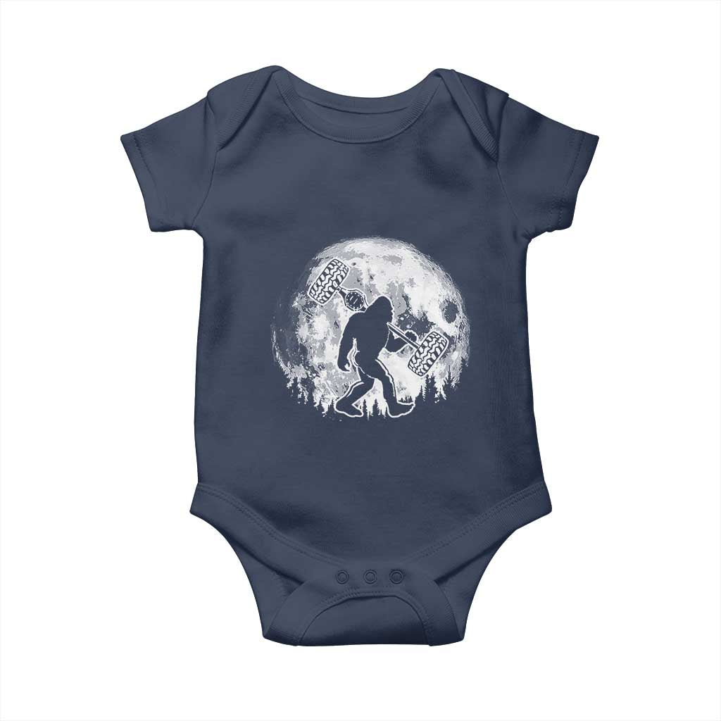 Funny Bigfoot Offroad Car Night Stroll Adventure Baby Onesie TS11 Navy Print Your Wear